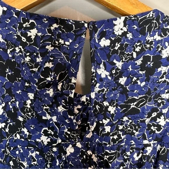 Zara Navy Blue Black White Floral Mini Dress - Picture 5 of 7